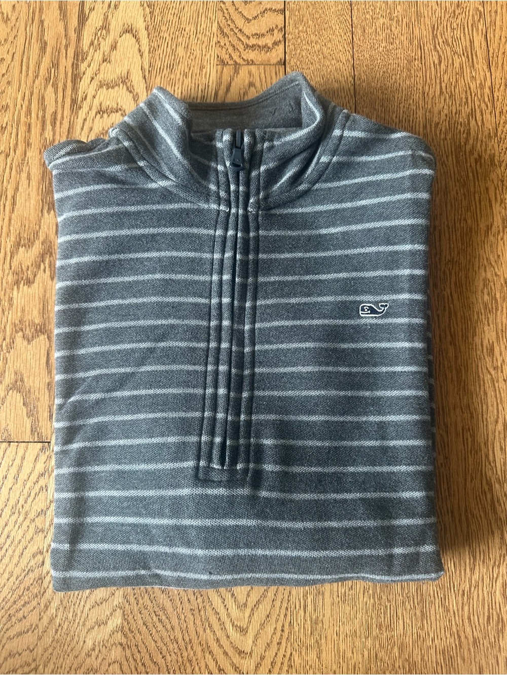 Vineyard Vines Gray Striped Quarter-Zip